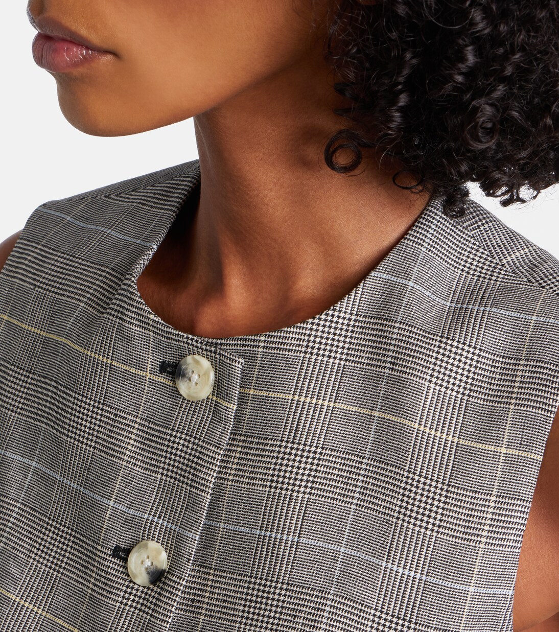 Lois checked linen-blend vest | Veronica Beard