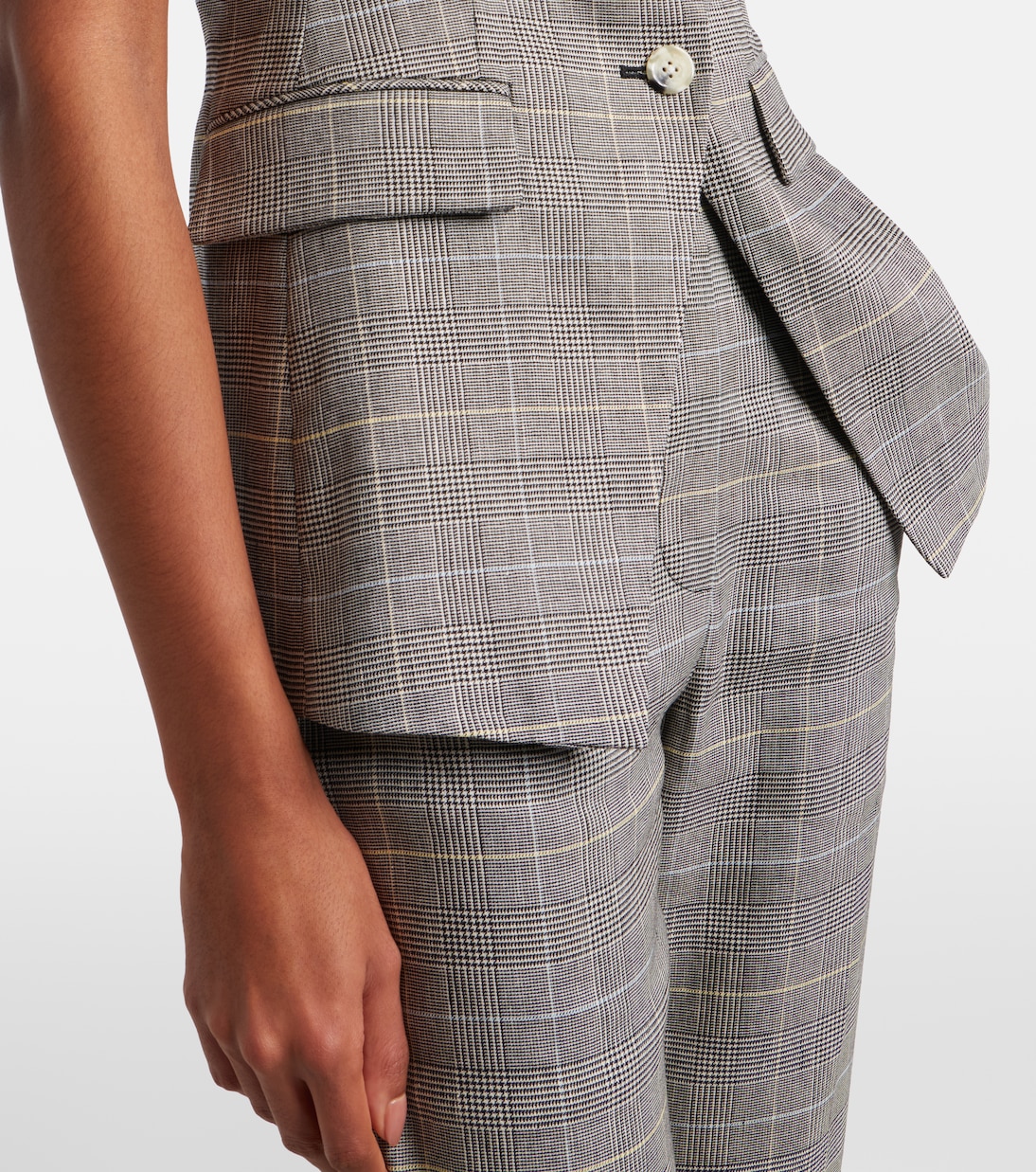 Lois checked linen-blend vest | Veronica Beard