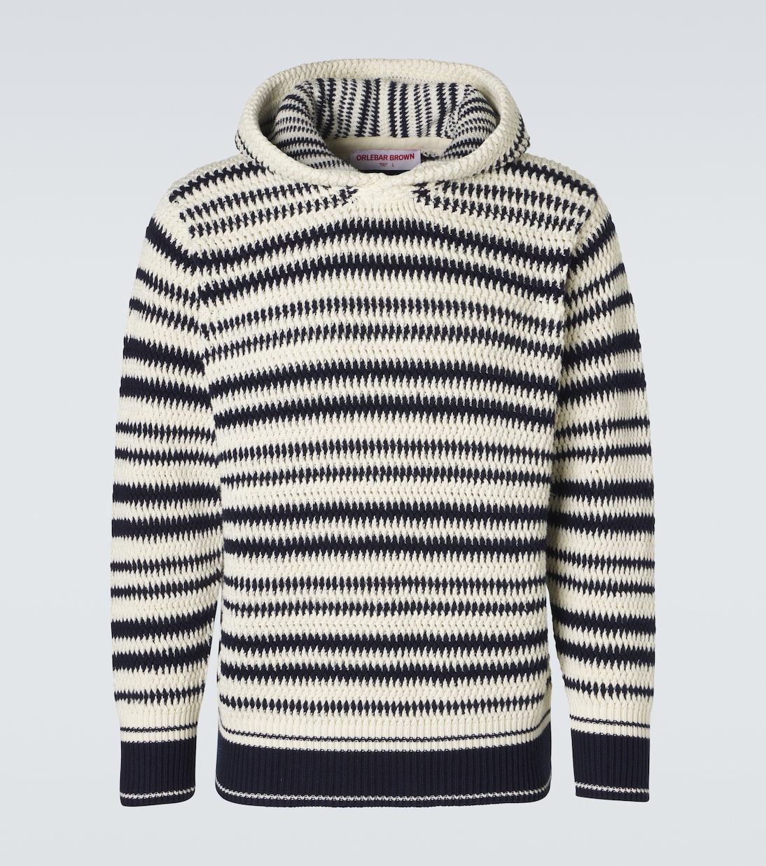 Kirk striped crochet cotton hoodie | Orlebar Brown