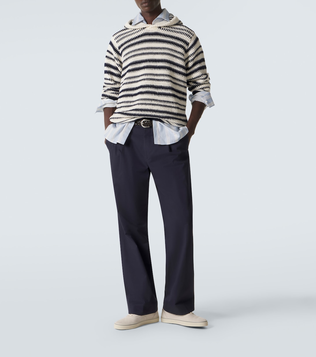 Kirk striped crochet cotton hoodie | Orlebar Brown