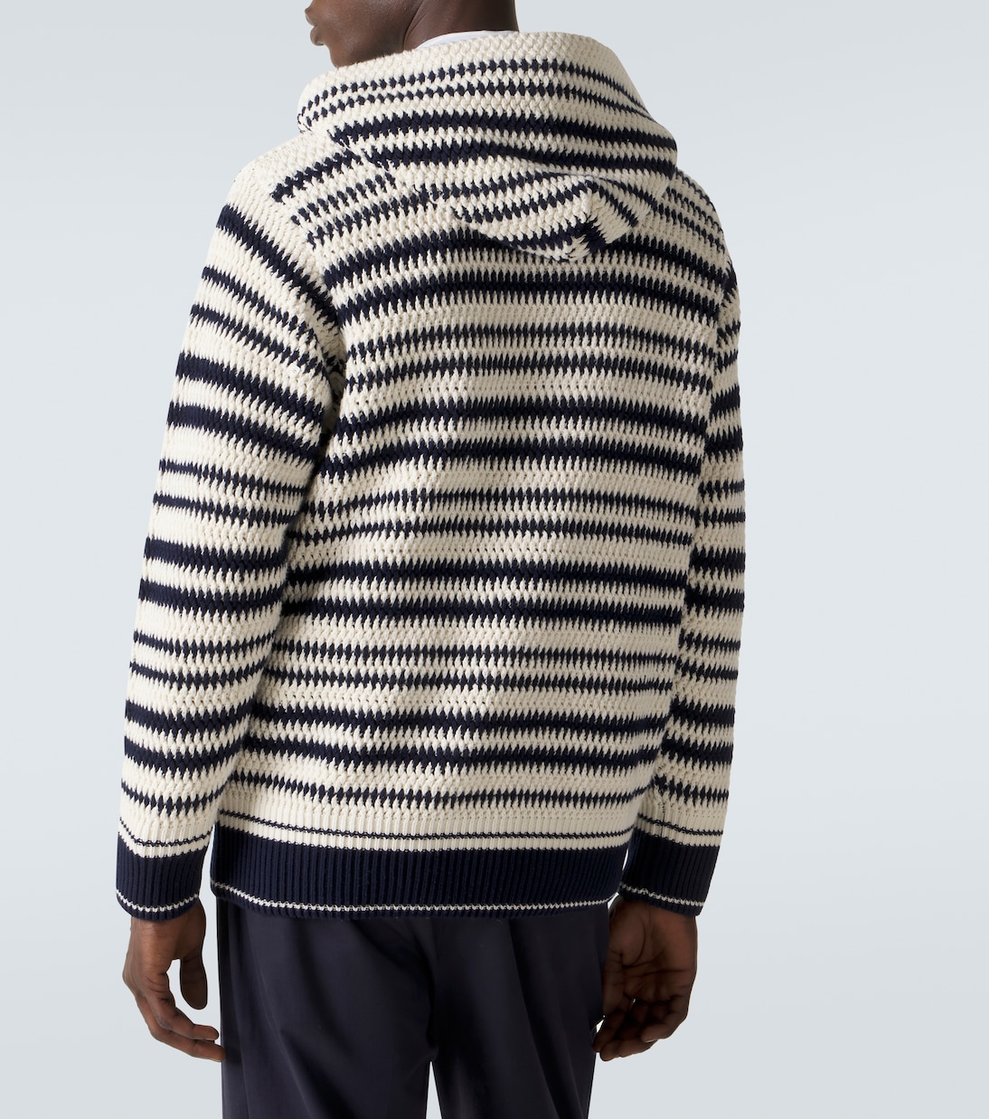 Kirk striped crochet cotton hoodie | Orlebar Brown