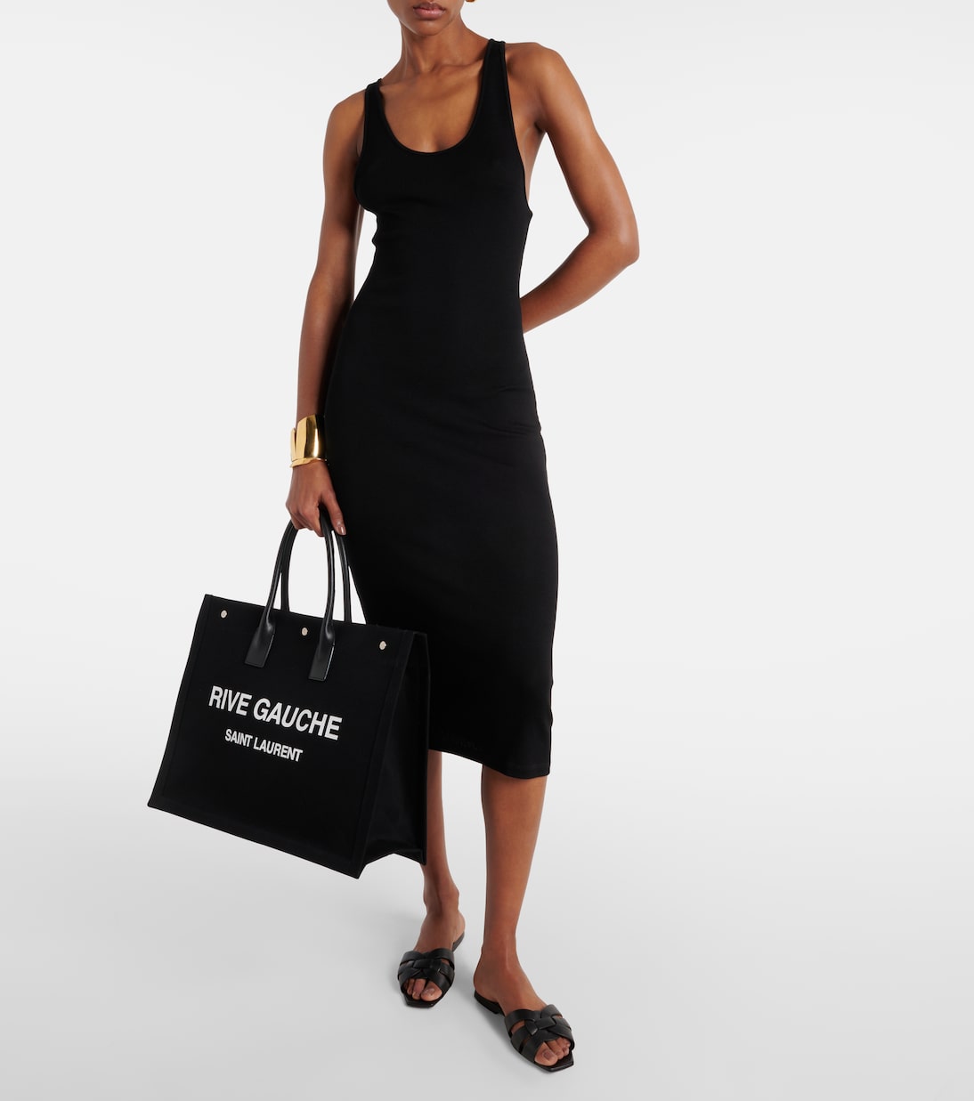 Mules Tribute Nu Pieds 05 en cuir | Saint Laurent