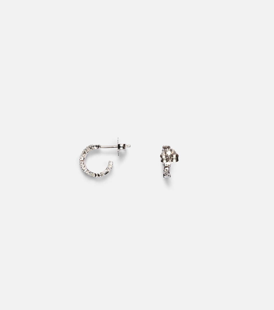 Orecchini a cerchio in oro bianco 18kt con diamanti 