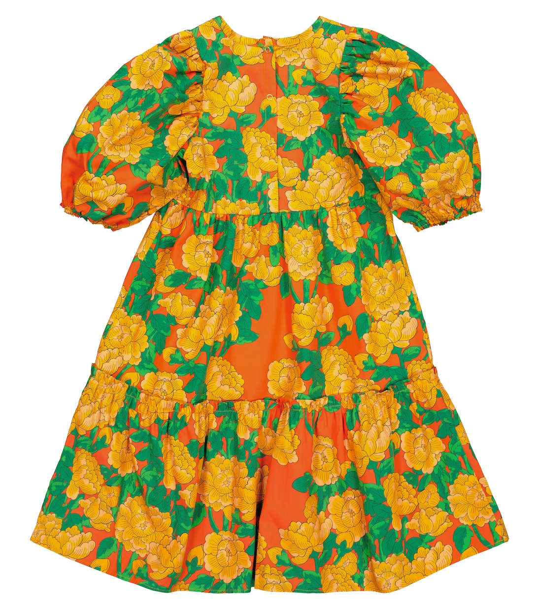 Peonies cotton-poplin dress | Mini Rodini