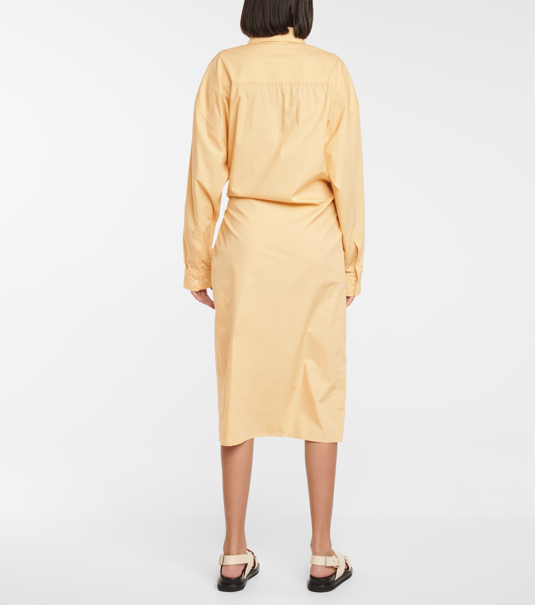 Gathered cotton shirt dress | Lemaire