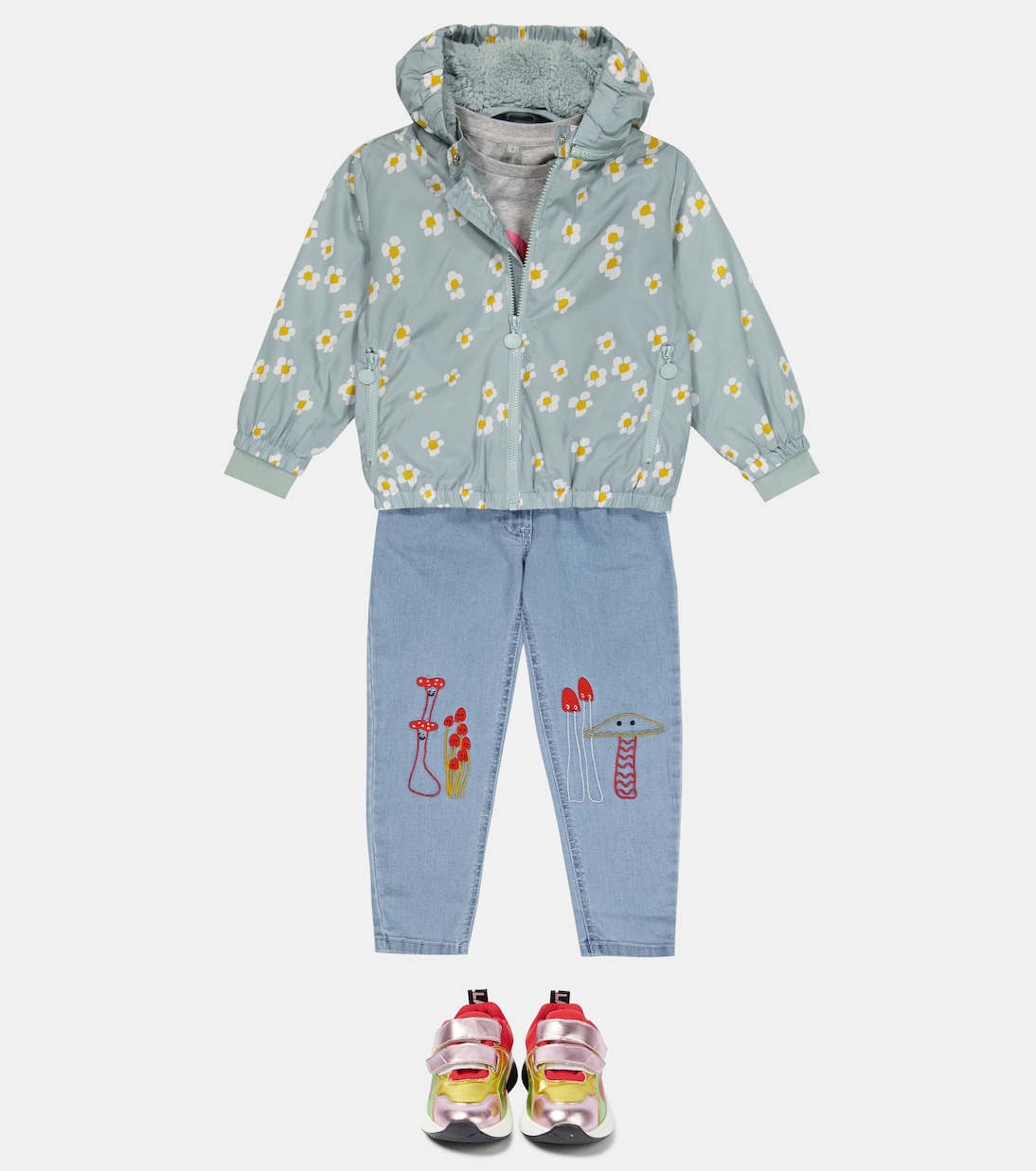 Bedruckte Jacke mit Faux Fur | Stella McCartney Kids