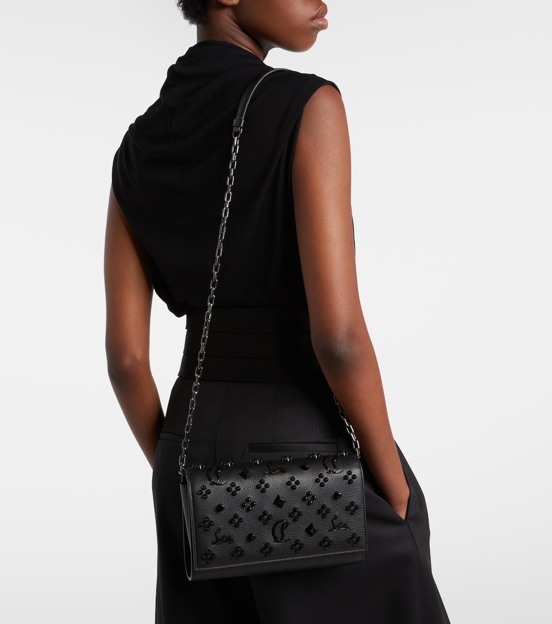 Paloma leather wallet on chain in black - Christian Louboutin