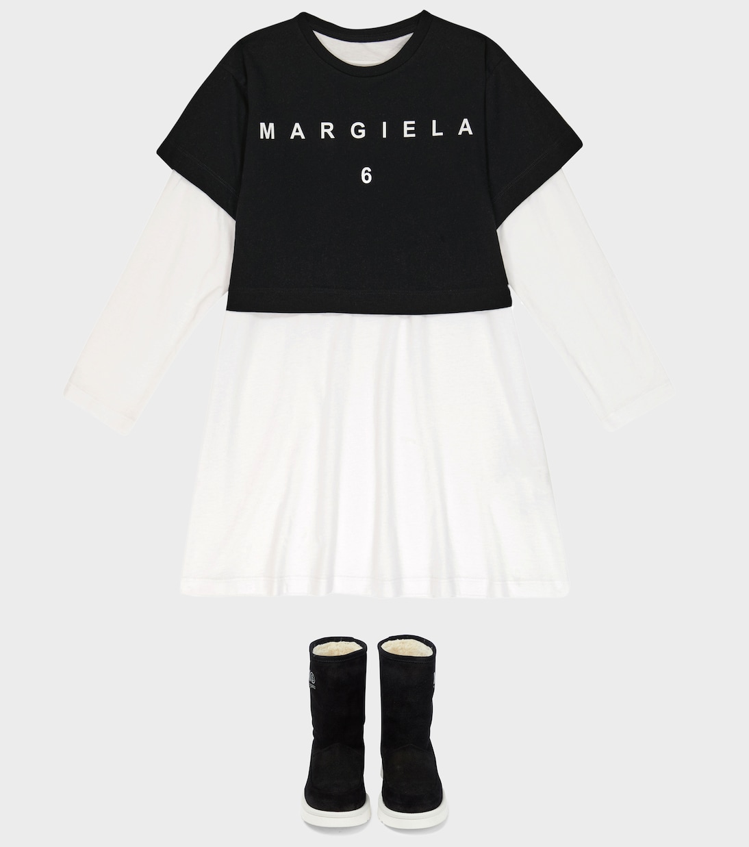 Abito in cotone con stampa | MM6 Maison Margiela Kids