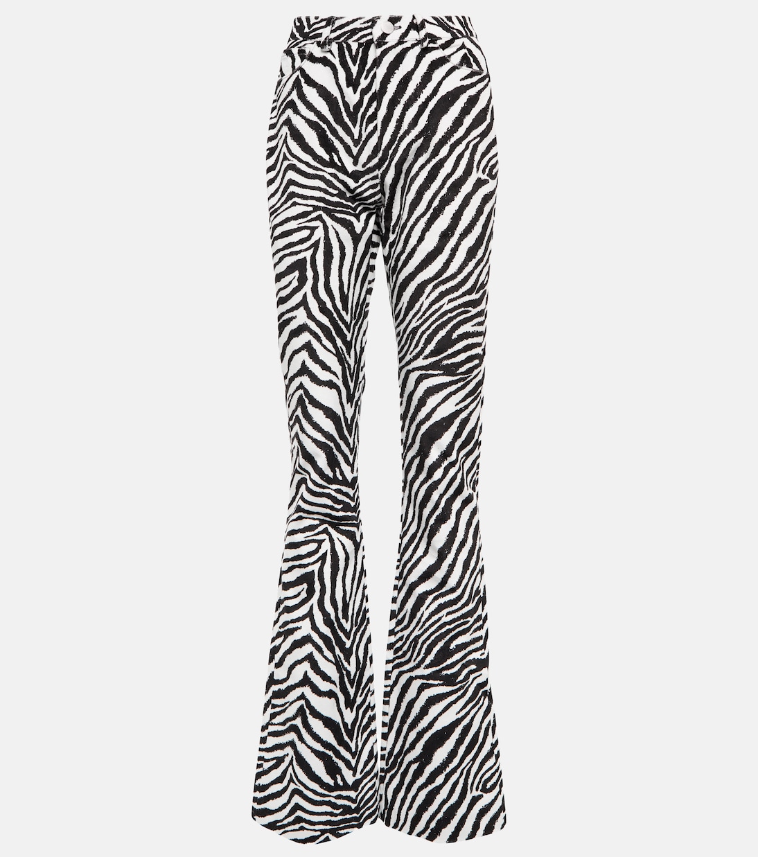 Zebra-print high-rise flared pants | Alessandra Rich
