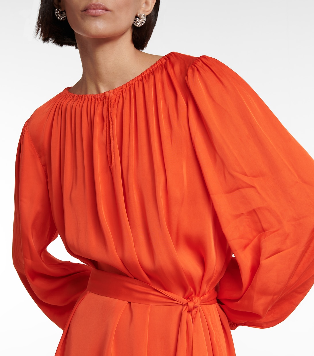 Adela satin midi dress | Velvet