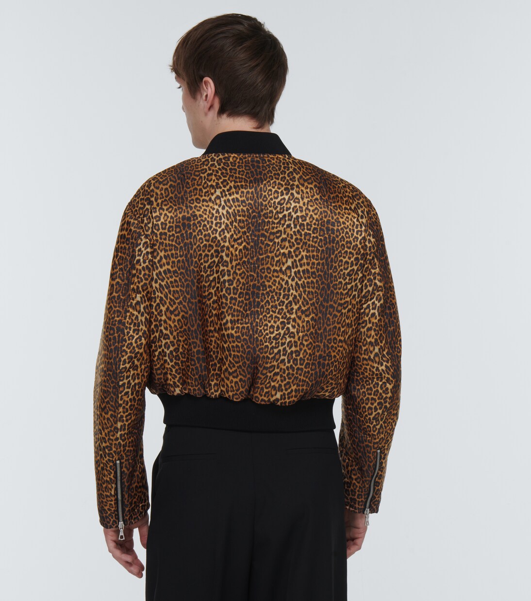 Leopard-print satin varsity jacket | Dries Van Noten