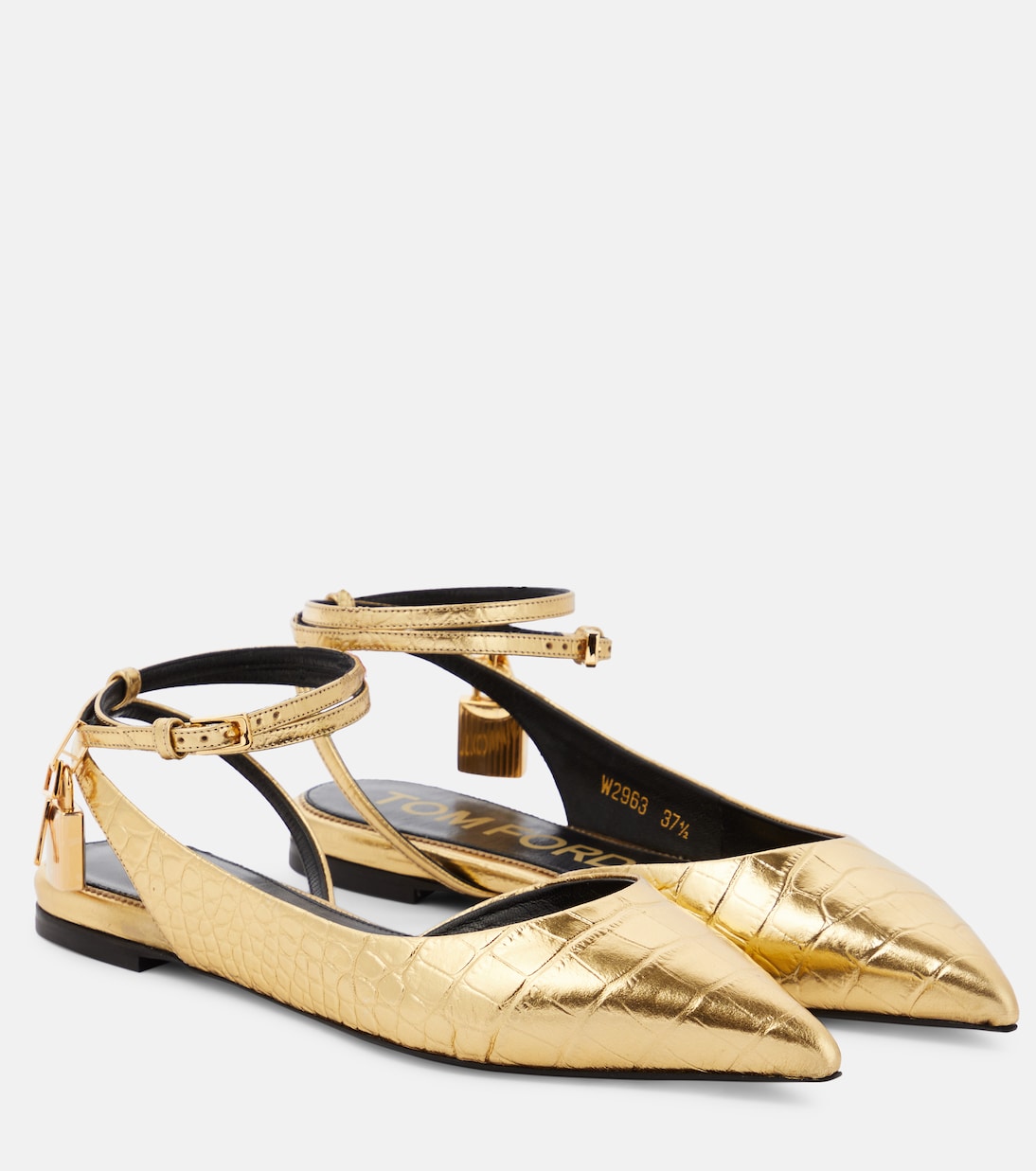 Padlock croc-effect ballet flats | Tom Ford