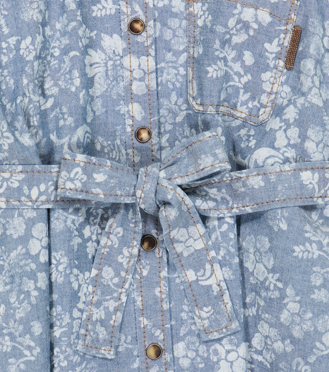 Robe en jean à fleurs | Brunello Cucinelli Kids