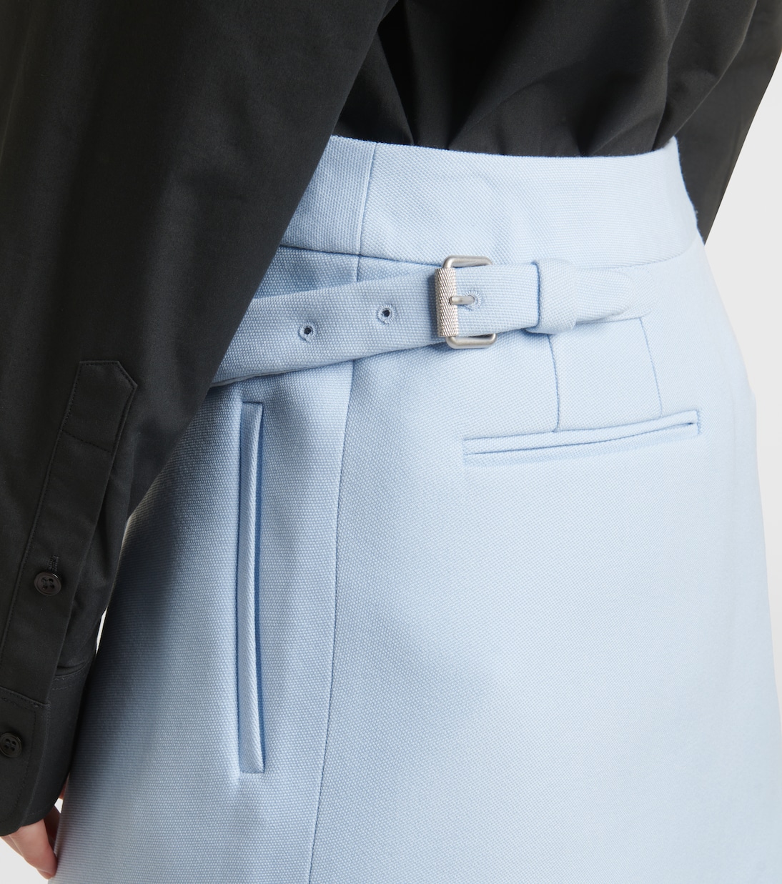 Jupe portefeuille en laine vierge | Wardrobe.NYC