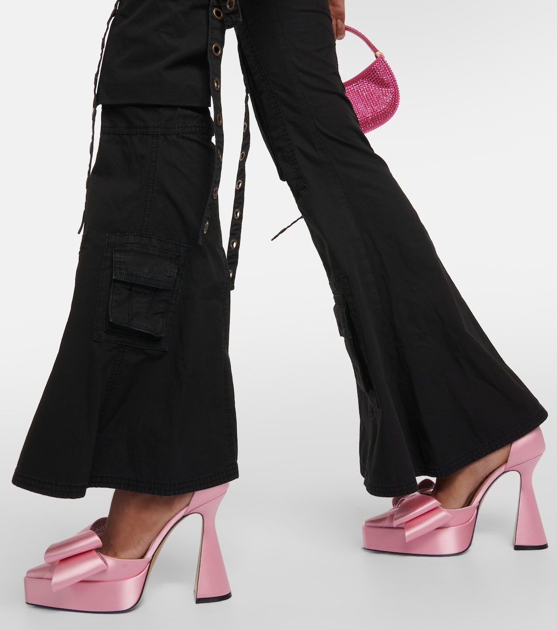 Le Cadeau satin platform pumps | Mach & Mach