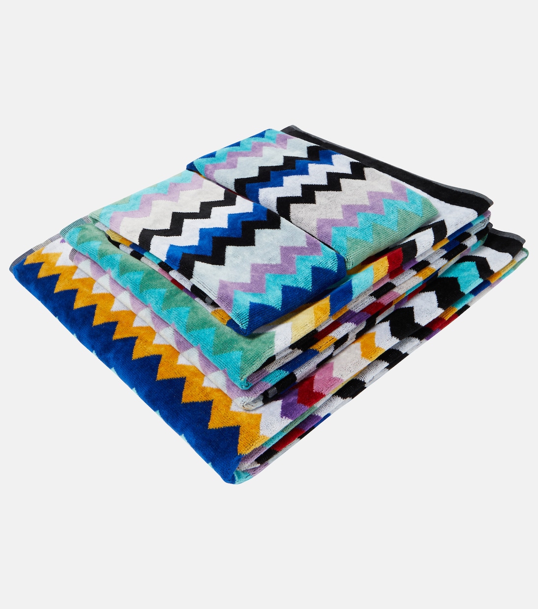 Cyrus set of 5 Zigzag cotton terry towels | Missoni