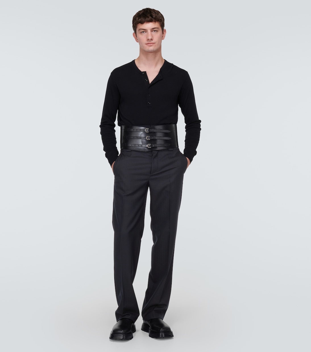 Gerade High-Rise-Hose aus Wolle | Dries Van Noten