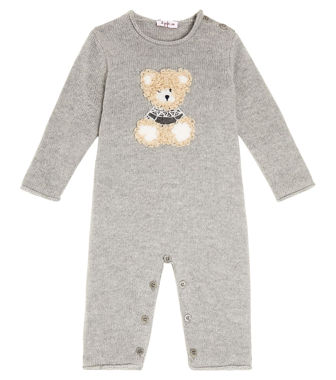 Baby teddy bear virgin wool onesie | Il Gufo