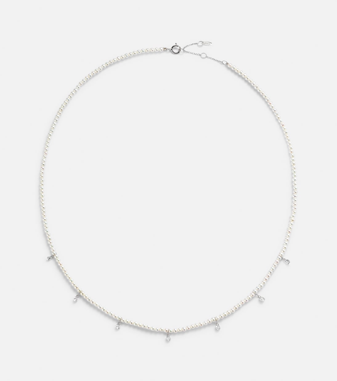 Collana in oro bianco 18kt PERSÉE con diamanti e perle, eleganza giovanile