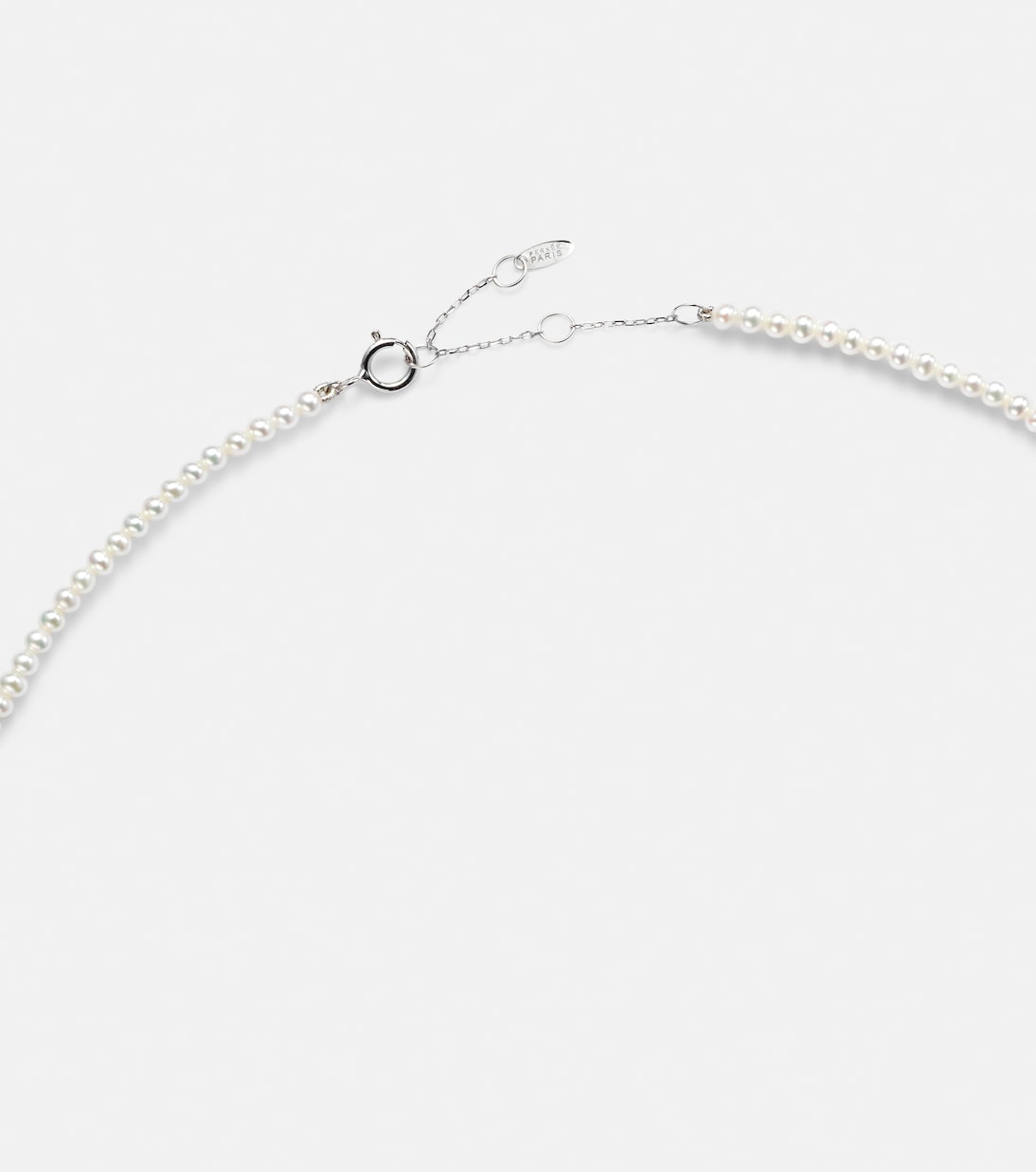 Collana in oro bianco 18kt PERSÉE con diamanti e perle, eleganza giovanile