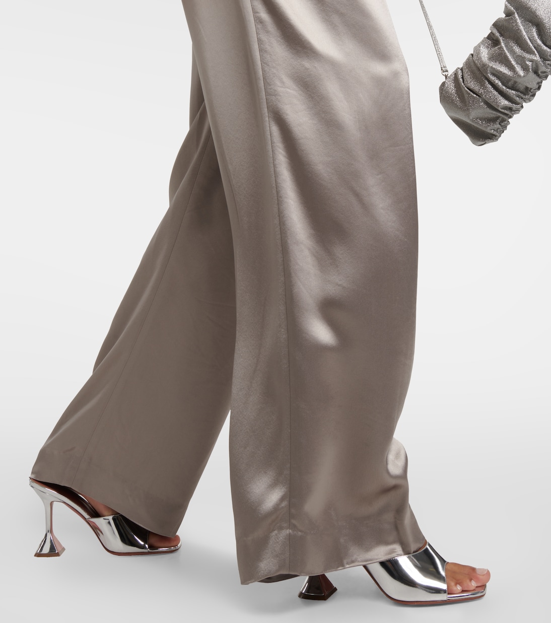 Luisa pleated high-rise satin pants | Staud