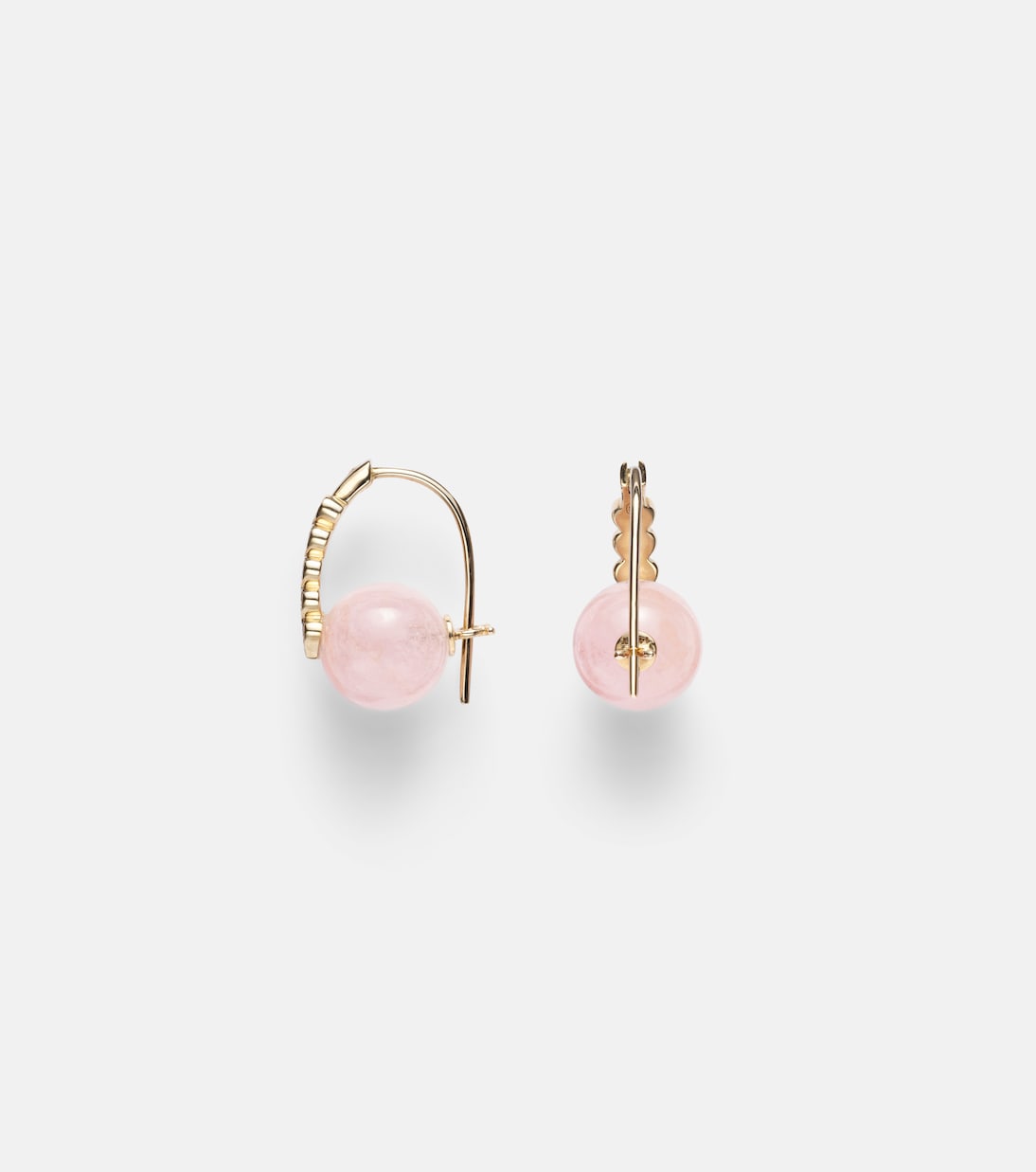Orecchini in oro 14kt con cuore, diamanti e morganiti - Stile giovane e chic