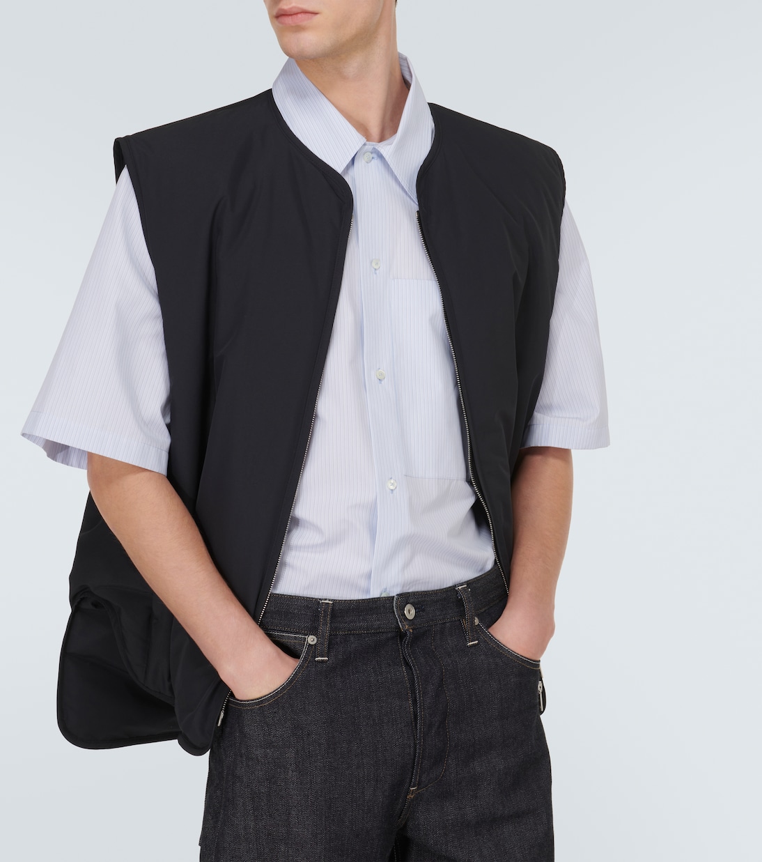 Camisa Friday de algodón con raya diplomática | Jil Sander