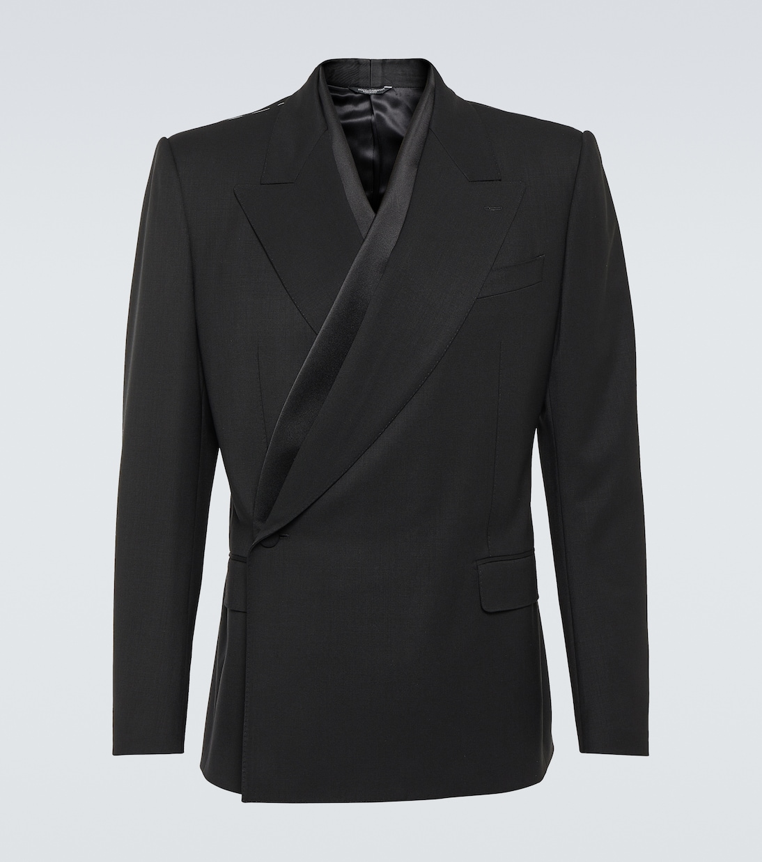 Asymmetric double-breasted wool-blend blazer | Dolce&Gabbana