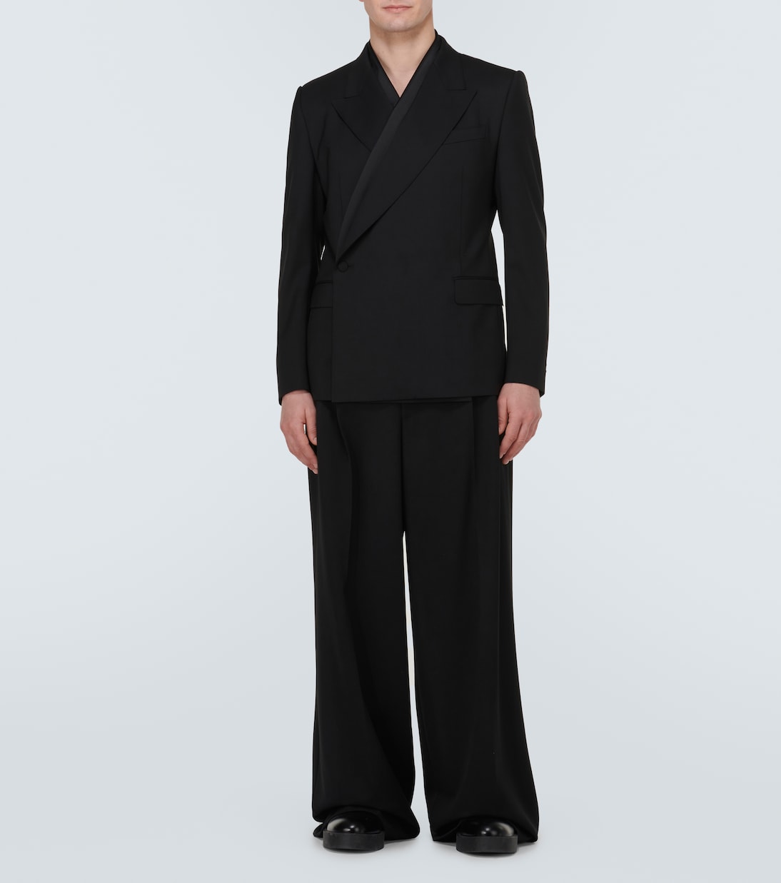Asymmetric double-breasted wool-blend blazer | Dolce&Gabbana