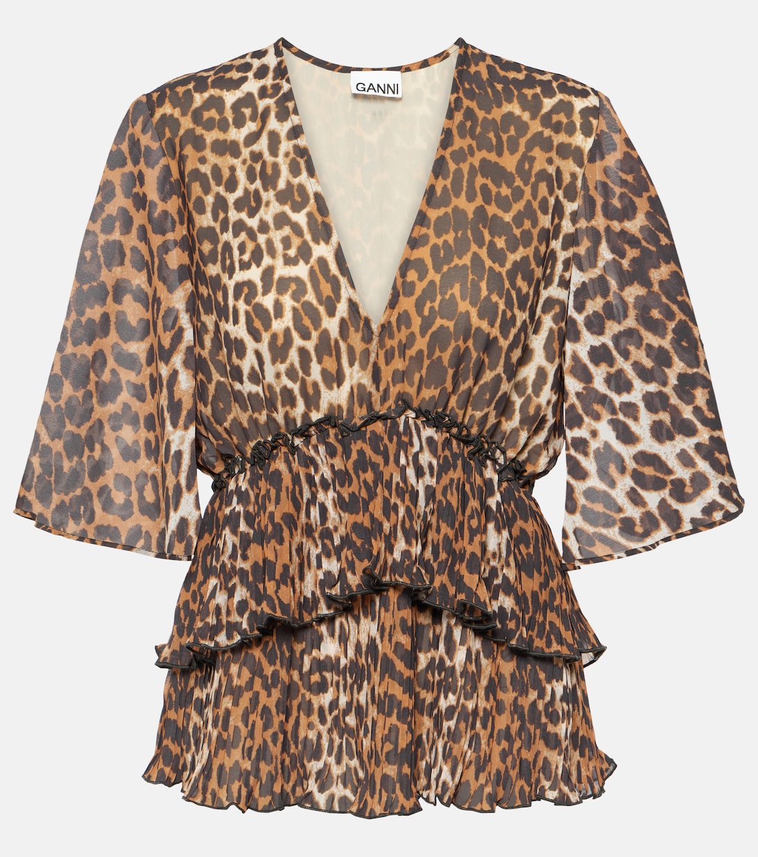 Blouse à motif léopard | Ganni