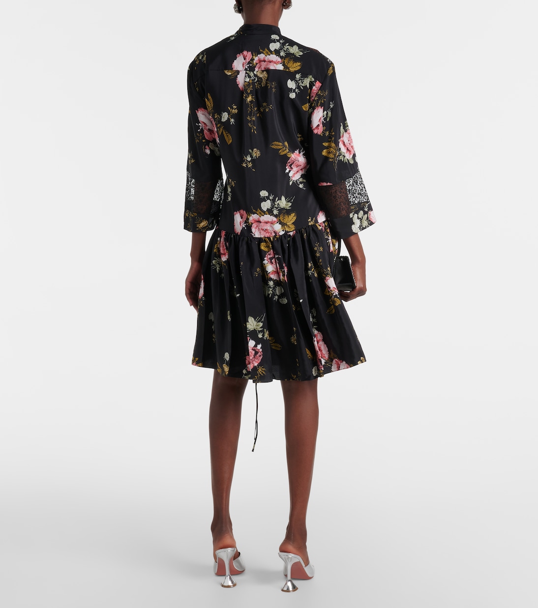 Vestido corto de crepé de china de seda | Erdem