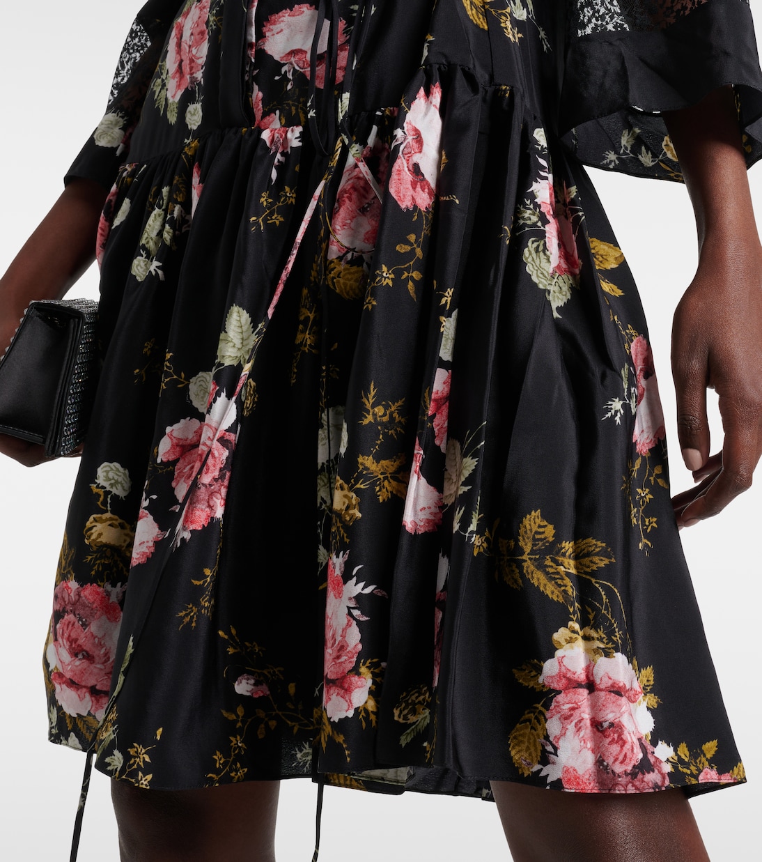 Vestido corto de crepé de china de seda | Erdem