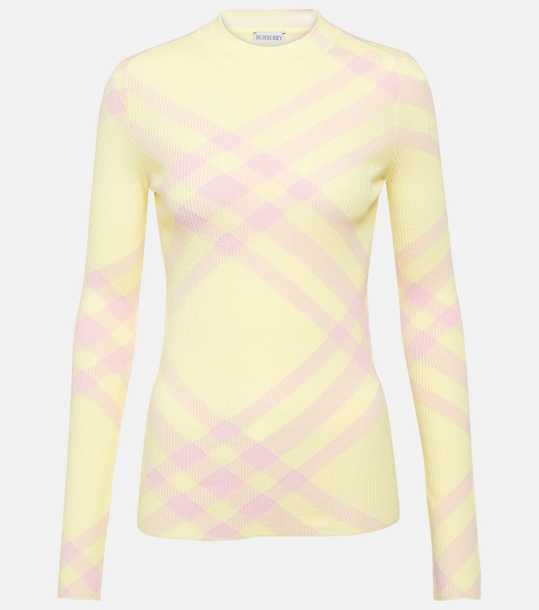 Top de mezcla de lana con Burberry Check | Burberry