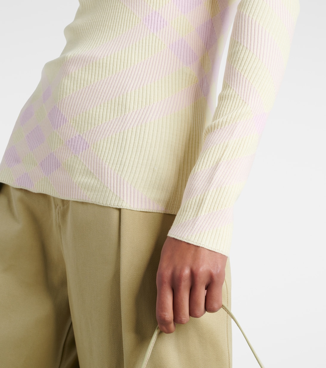 Top de mezcla de lana con Burberry Check | Burberry
