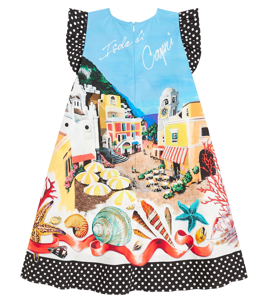 Abito Capri in cotone con stampa | Dolce&Gabbana Kids