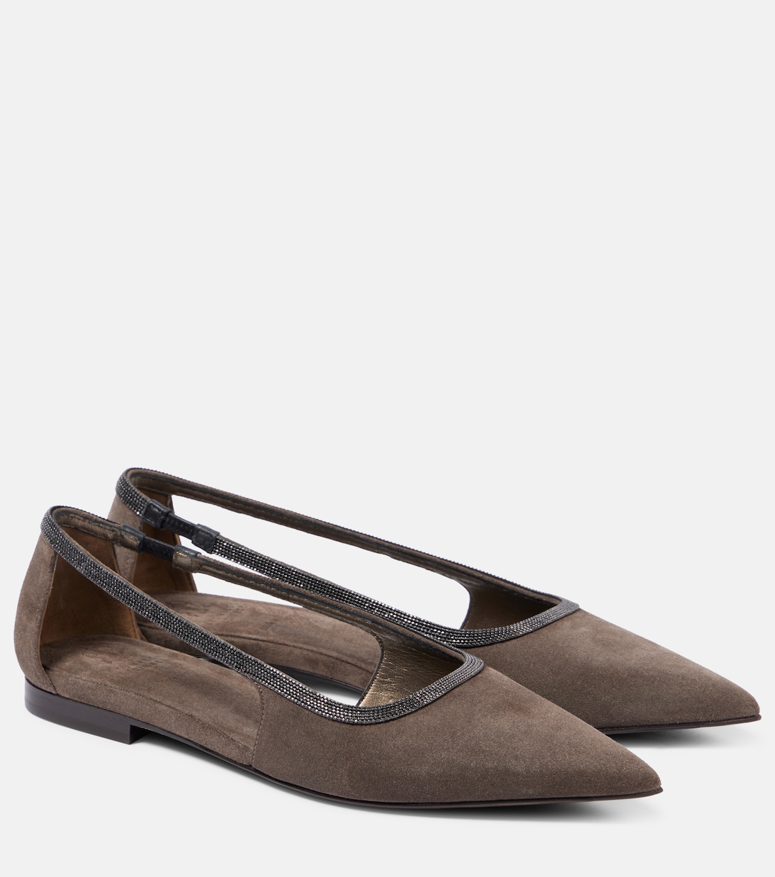 Monili suede ballet flats | Brunello Cucinelli