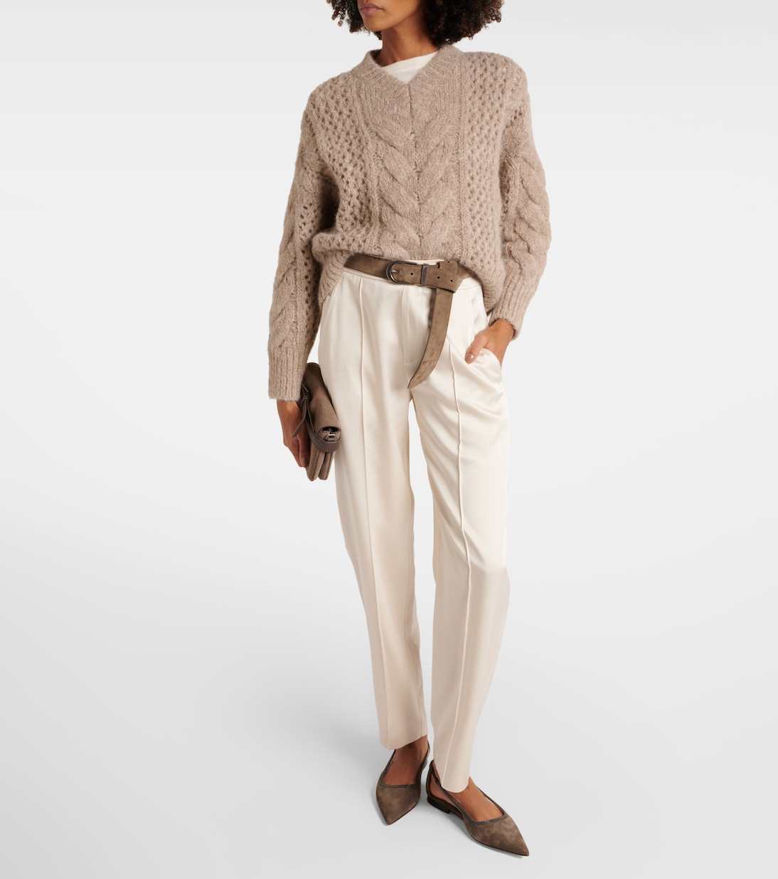 Monili suede ballet flats | Brunello Cucinelli