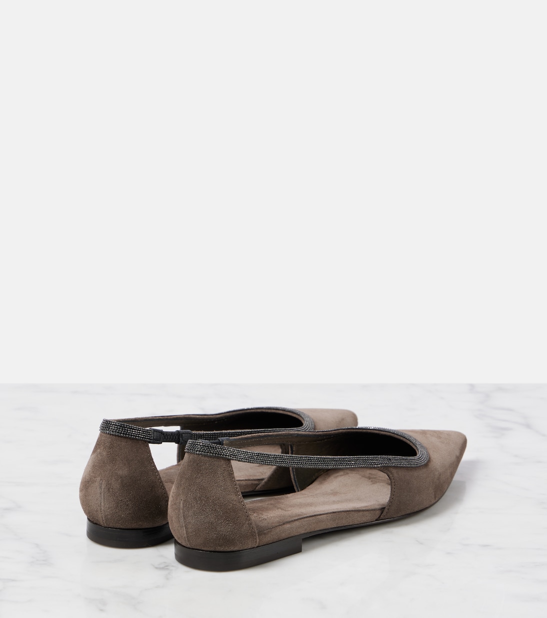 Monili suede ballet flats | Brunello Cucinelli
