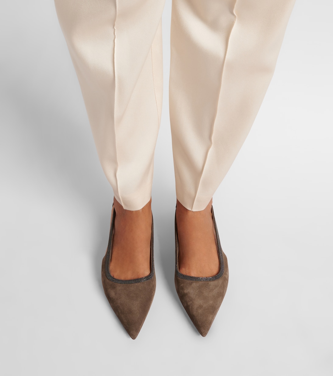 Monili suede ballet flats | Brunello Cucinelli