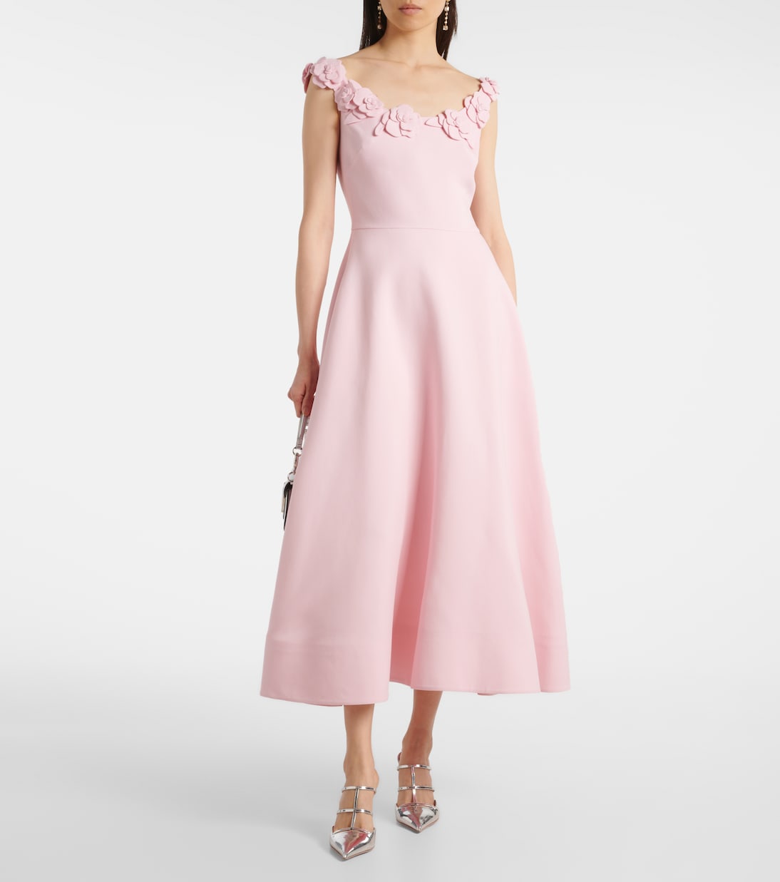 Vestido midi de Crepe Couture floral | Valentino