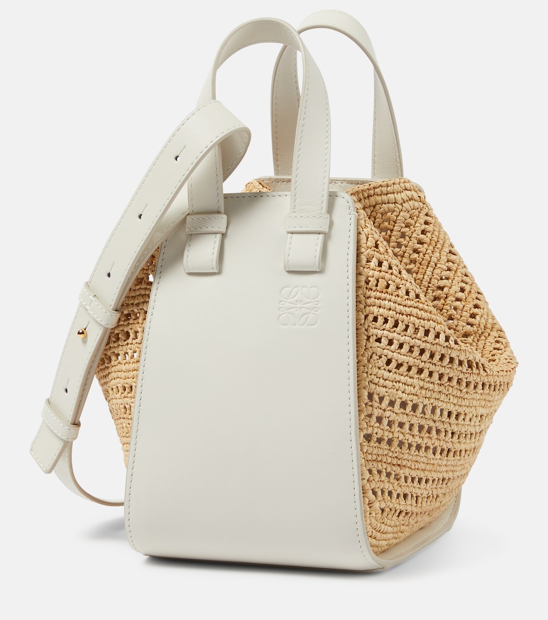Hammock Compact raffia shoulder bag | Loewe