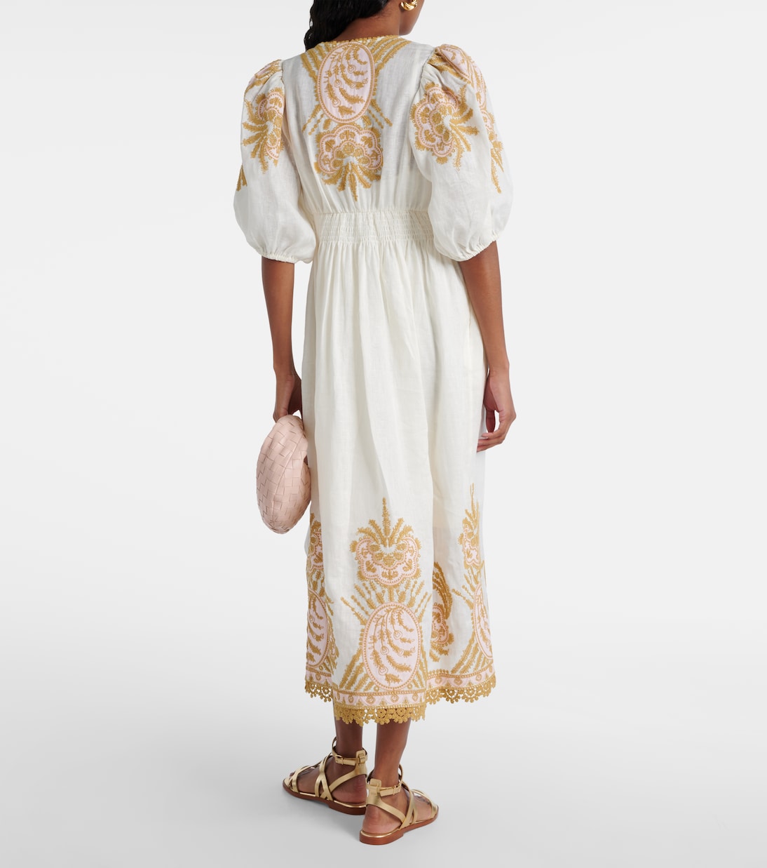Abito midi Waverly in lino con ricamo | Zimmermann