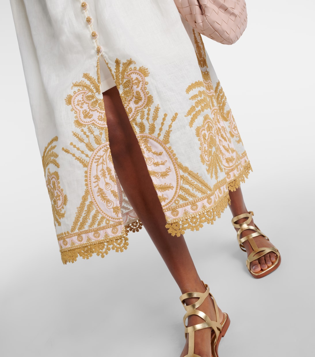Abito midi Waverly in lino con ricamo | Zimmermann
