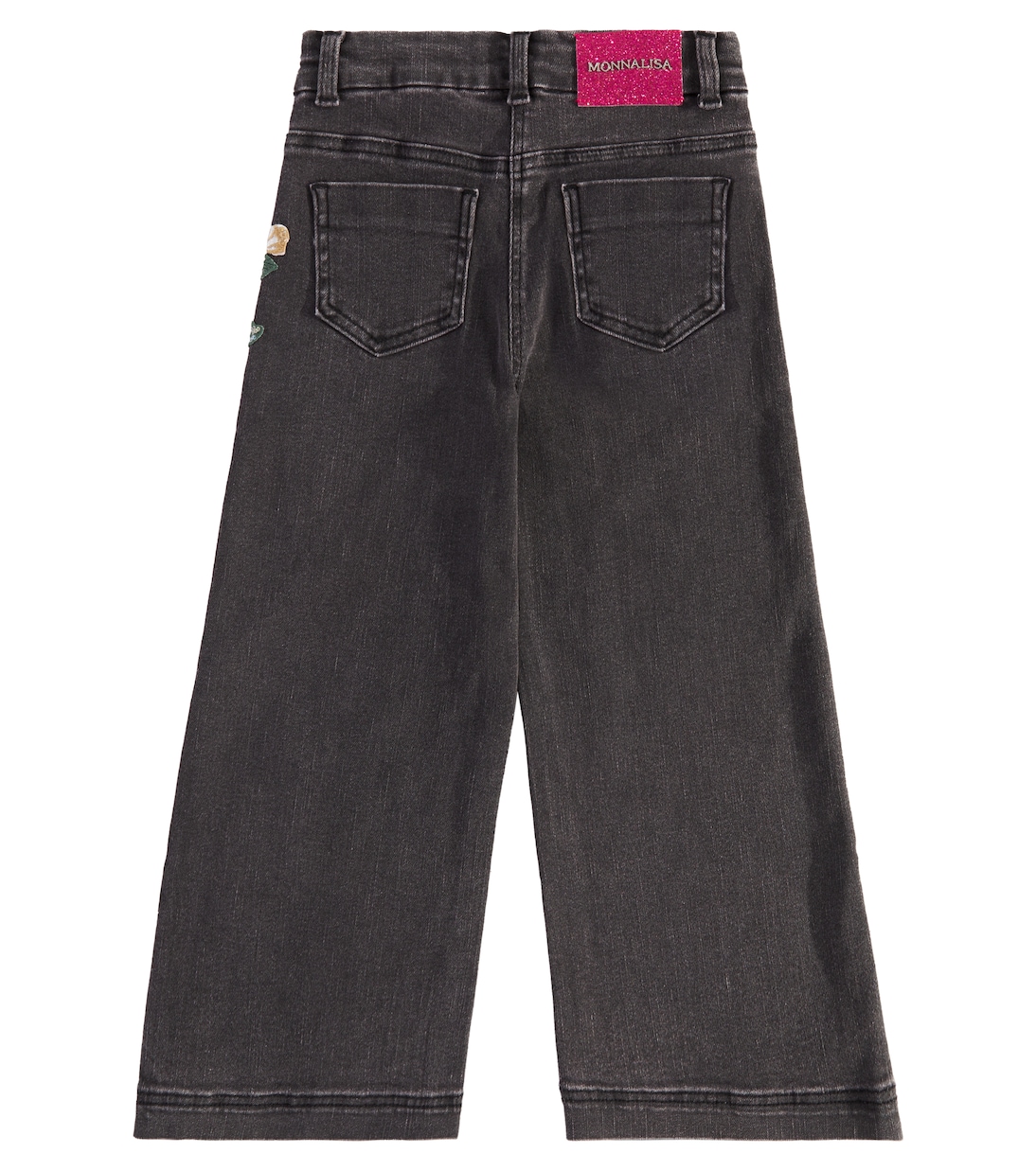 Jeans a gamba larga con applicazioni | Monnalisa