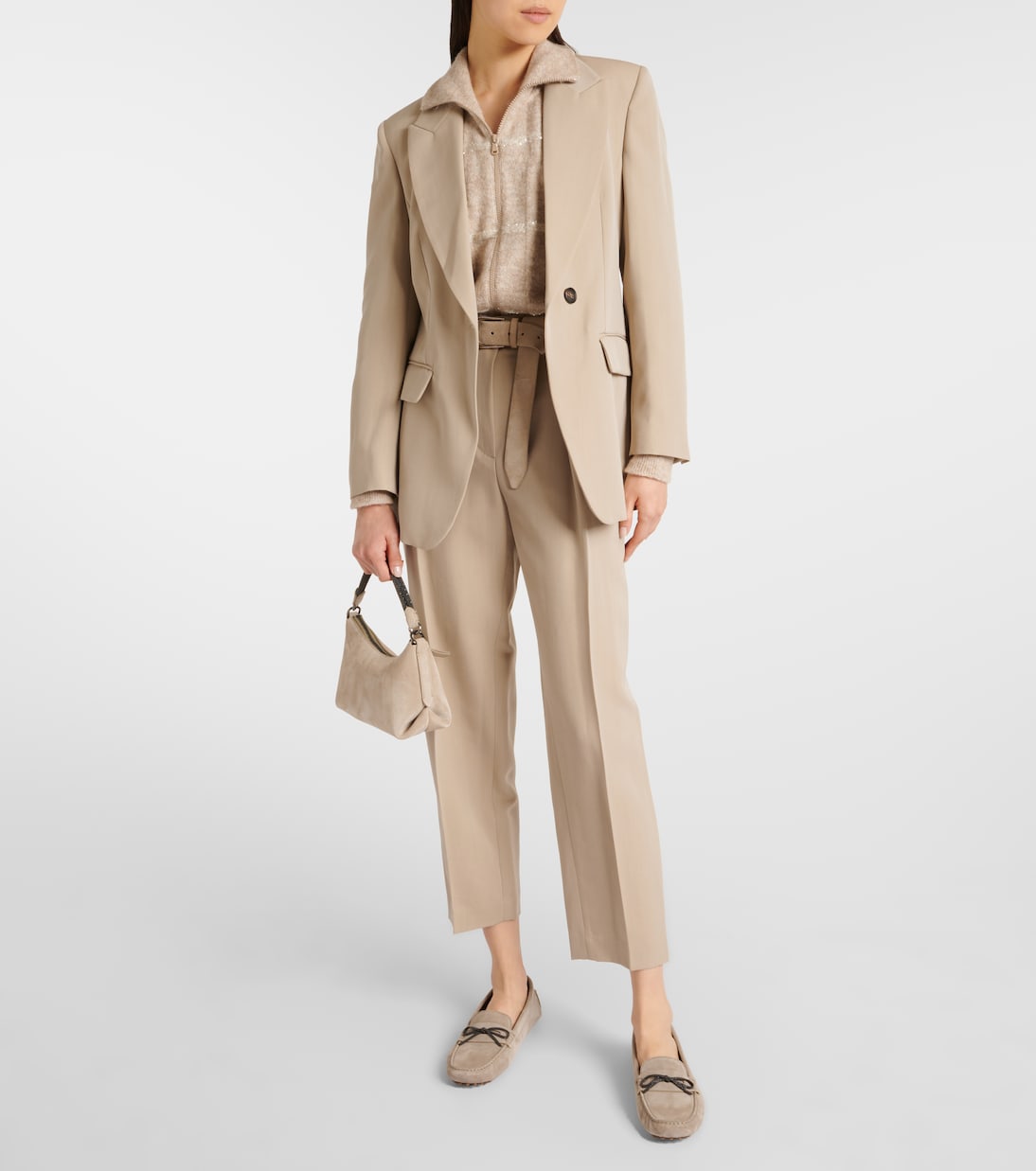 Pantalones rectos de mezcla de lana | Brunello Cucinelli