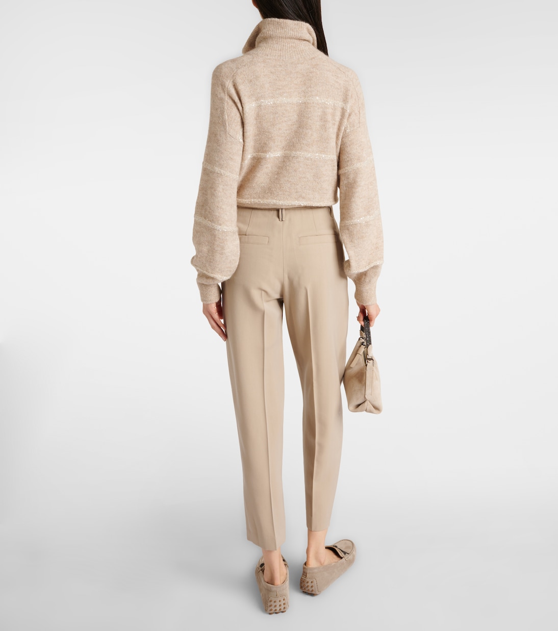 Pantalones rectos de mezcla de lana | Brunello Cucinelli