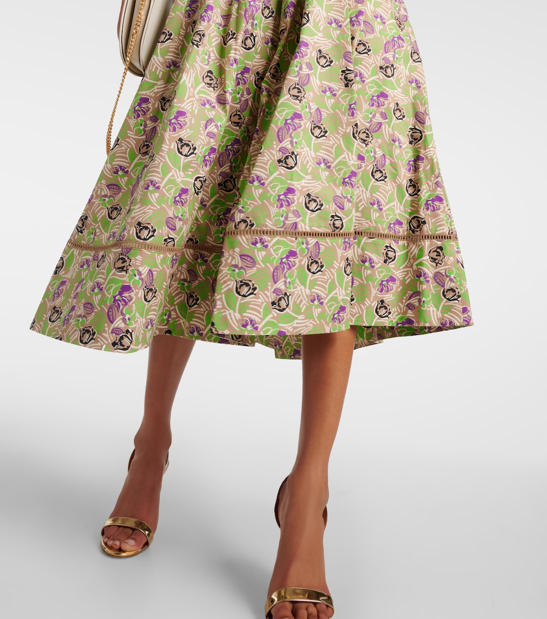 Abito midi in cotone con stampa floreale | Tory Burch