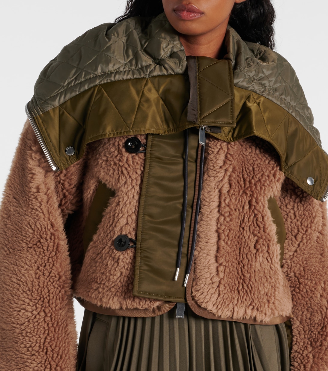 Chaqueta de pelo sintético con sarga | Sacai