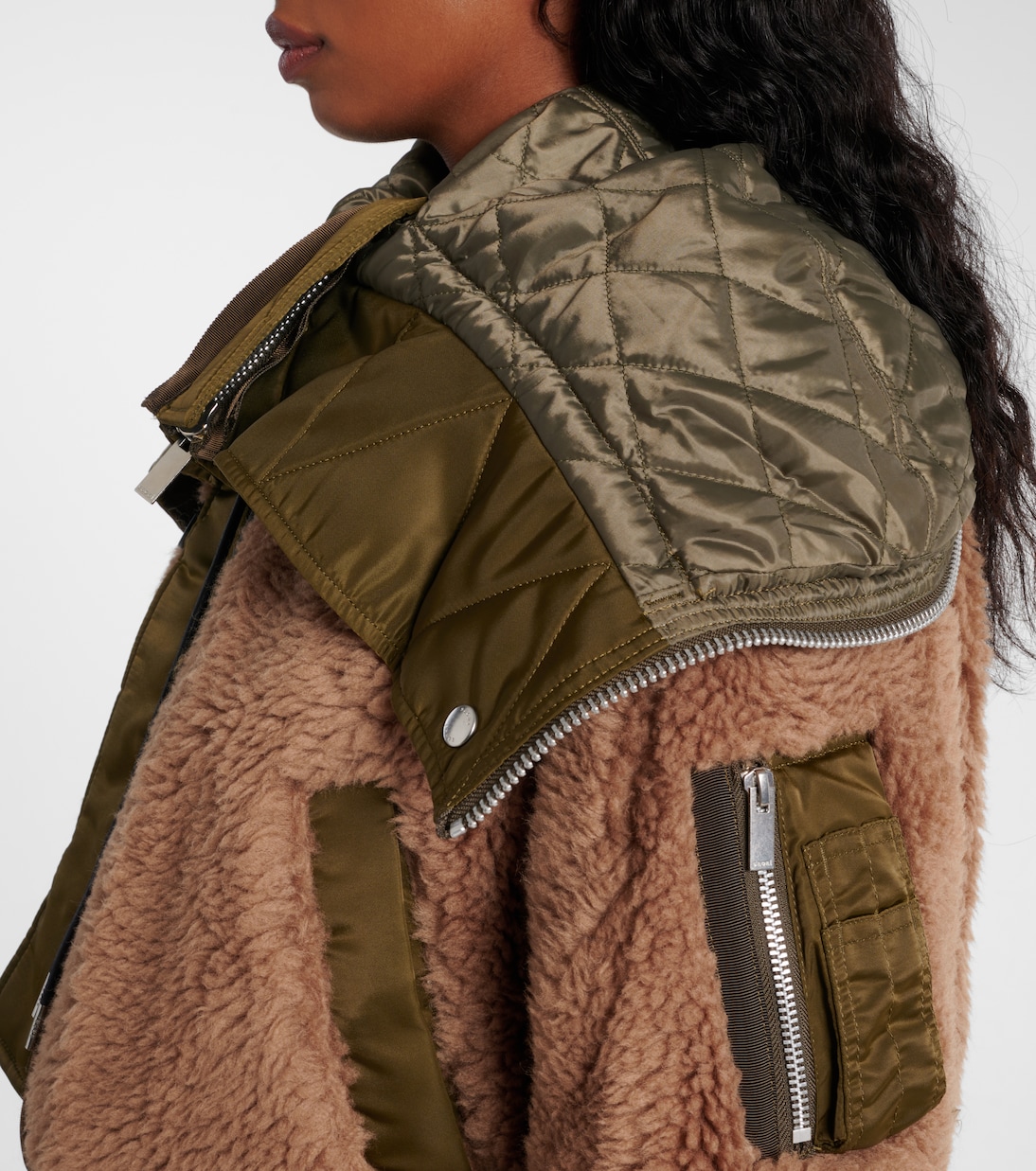 Chaqueta de pelo sintético con sarga | Sacai
