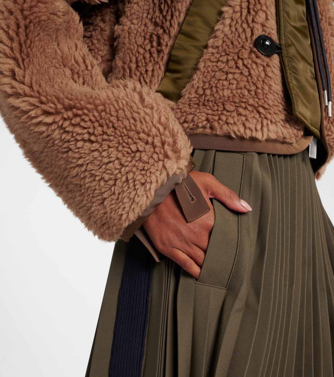 Chaqueta de pelo sintético con sarga | Sacai
